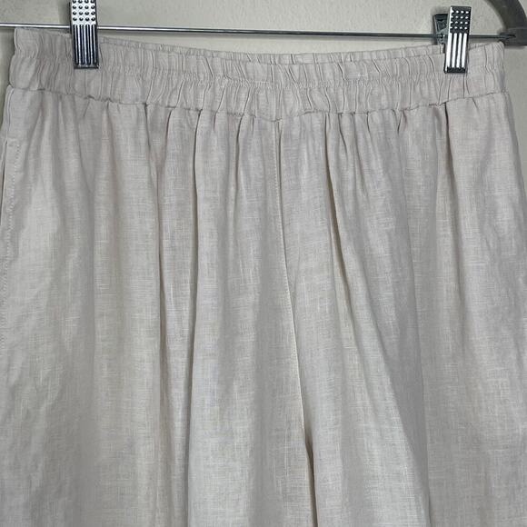 IT IS WELL WIDE LEG‎ CROP WOMEN'S LINEN PANT SIZE M - Picture 3 of 7